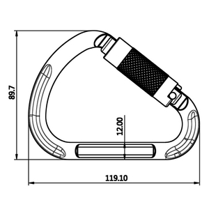 Mousqueton en aluminium personnalisé, grande noix 22kn, en forme d'éventail HMS, serrure tournante - Product Image 3