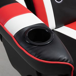 Silla Gaming Estilo Racing Insetto, Reclinable, Cuero PU, Soporte Lumbar, Portavasos, Base Giratoria Manual, Negro, Rojo, Blanco - Product Image 3