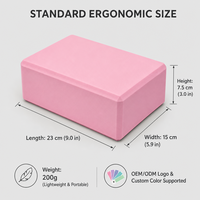 Blocs de yoga en mousse EVA haute densité avec logo personnalisé, vente en gros, légers, non toxiques, briques d'exercice Pilates avec bords biseautés 3D