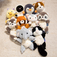 Porte-clés pendentif personnalisé en peluche PP coton, motifs animaux adorables (pingouin, panda), pour jouet de grue de réfrigérateur