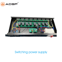 Penguat Daya Digital Kelas D Multifungsi Profesional 2000W Metal 1U Aode S-1082-33 8-Kanal untuk Konser/Pidato