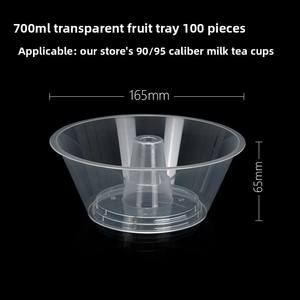 Maßgefertigtes Einweg-Plastikbecher-Tablett 2-in-1 Snackschale und Heißgetränkebecher mit Deckeln und Strohhalmen für Bubble Tea - Product Image 6