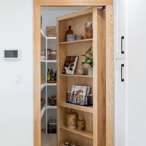 Bibliothèque cachée personnalisée et portes escamotables Chambres secrètes invisibles en bois massif pour chambre à coucher - Product Image 1