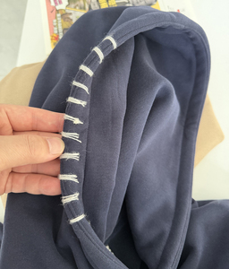 Sudadera con Capucha Bordada a Mano Personalizada, Sudadera Extra Grande con Hombros Caídos, Sudadera Corta Bordada de Algodón 100% Pesado para Hombre - Product Image 4