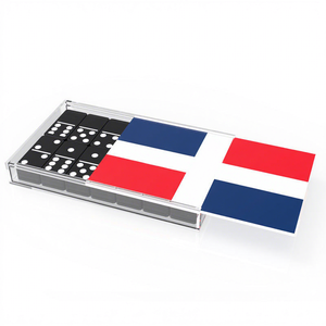 Boîte de rangement coulissante en acrylique pour dominos, boîte à dominos transparente anti-poussière, boîte de rangement et de présentation pour dominos de jeu de société occidental - Product Image 1