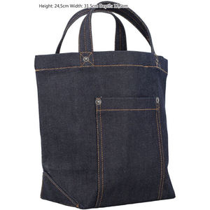 Bolso de Mano de Mezclilla Ligero de Diseño Nuevo Personalizado, Bolso Tote de Mezclilla de Algodón de Lona Básico en Blanco de Gran Capacidad Hecho a Mano - Product Image 4