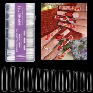 <span class=keywords><strong>Faux</strong></span> ongles transfrontaliers super longs en forme de tuyau d'eau, 504 pièces en boîte, transparents, à coller entièrement, French XXXL Denim - Product Image 2