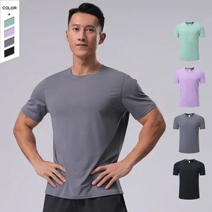 Maglietta a maniche corte con scollo rotondo a maniche corte ad alta elasticità camicia sportiva Casual da uomo a maniche corte - Product Image 6