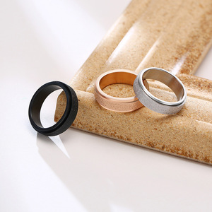 Anillo Giratorio Antiestrés de Moda, Colorido, de Acero Inoxidable Esmerilado, Joyería para Hombre y Mujer, Venta al Por Mayor - Product Image 3