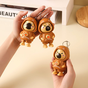 Lindo llavero de capibara, muñeco de plástico 3D, juguete antiestrés, colgante portátil con mosquetón, regalo para bolso o llavero - Product Image 1