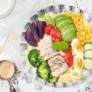 Cuiseur vapeur en acier inoxydable de haute qualité de 9 pouces avec poignée extensible, panier vapeur pour légumes, petit accessoire de cuisine - Product Image 4