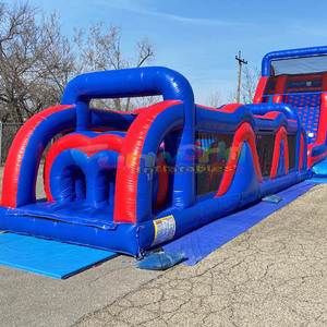 Ngoài trời khổng lồ WIPEOUT Inflatable trở ngại Công Viên Combo trượt thương mại trong nhà Inflatable 5K khóa học trở ngại cho trẻ em người lớn - Product Image 6
