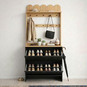 <span class=keywords><strong>Perchero</strong></span> moderno para recibidor con armario para zapatos, ideal para apartamentos, dormitorios y pasillos. - Product Image 3