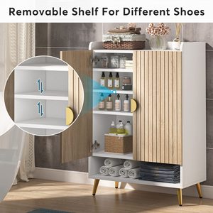 Meuble à chaussures moderne en bois SENYU avec étagère ouverte, organisateur de rangement autoportant pour entrée, design scandinave pour usage domestique - Product Image 4