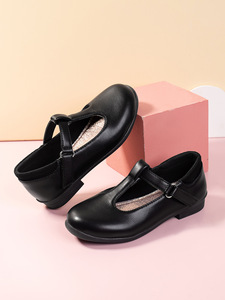 Wholesale Leather Girls KIds T Bar Mary Jane Fashion Princess Walking Comfortable Ballroom Black <b>School</b> Shoes for Kids - Product Image 5