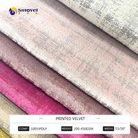 Tissu d'Ameublement Personnalisé Velours Peluche Velouté Résistant aux Taches Doré Imprimé Bronzé 200-370gsm pour Canapé