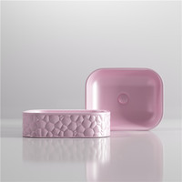 Lavabo de salle de bain en céramique moderne unique de haute qualité, finition mate autonettoyante, garantie 3 ans, pour plan de travail