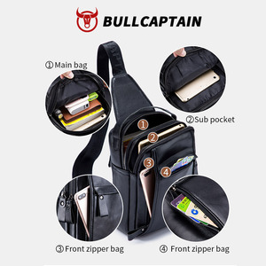 Bolso Bandolera de Cuero Genuino BULLCAPTAIN para Hombre, Bolso de Hombro de Moda, Bolso Cruzado Vintage para Viaje - Product Image 3