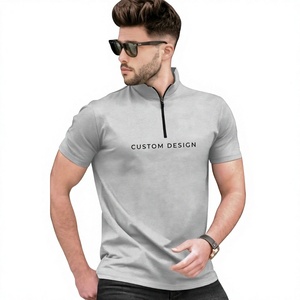 OEM ODM Custom Mens <b>Zip</b> <b>Neck</b> <b>Polo</b> T <b>Shirt</b> Private Label Cotton Pique <b>Polo</b> <b>Shirt</b> Supplier Breathable Corporate Staff Uniforms - Product Image 5