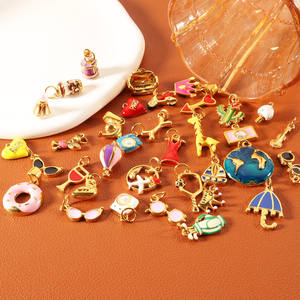 Charmes en émail coloré plaqués <span class=keywords><strong>or</strong></span> 18 carats PVD imperméables, pendentifs en acier inoxydable, fabrication de bijoux DIY pour femmes, bracelet, collier - Product Image 5