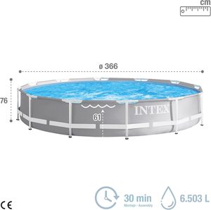 <span class=keywords><strong>INTEX</strong></span> 26710 & 26712 Prisme Cadre Piscines Grande Famille Extérieure PVC Cadre Rond Piscine 3.66m X 76cm - Product Image 3