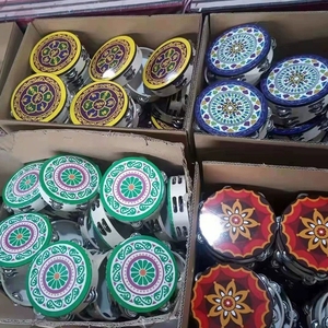 Wholesale Ethnic Mandala Printed Double Row Tambourine <b>Drum</b> With Stainless Steel Double Jingles For Chinese Folk Dance Stage - Product Image 4
