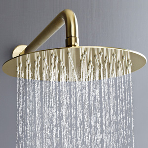 Wall Mounted Concealed Shower Set Brushed Gold Rain Shower Head 3.5-4.9 Gpm Ceramic Valve Single Handle - Product Image 2