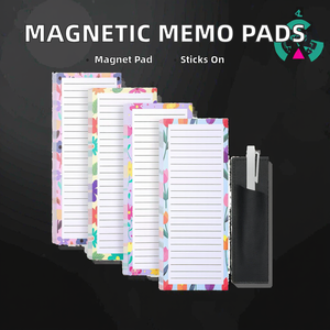 Paquete de 4 Blocs de Notas Magnéticos Autoadhesivos de 200 Hojas, Portaplumas para Refrigerador, Lista de Compras, Notas Magnéticas - Product Image 2