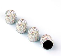 Cache-valve de pneu en cristal et strass fait main, accessoires de voiture de luxe pour l'extérieur, anti-poussière, brillant et attrayant