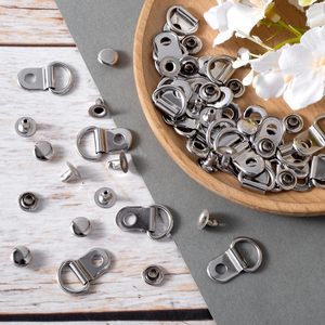 HINZIC Ensembles de crochets pour lacets de chaussures et bottes, boucles de remplacement en acier inoxydable avec rivets, argent - Product Image 6