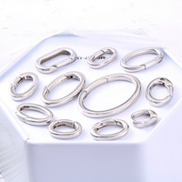 Simple Style Ovale Anneau de Saut Ouvert Fermoir Bijoux Accessoires Argent Plaqué Taille Personnalisée En Acier Inoxydable Fermoirs et Crochets Sac D'opp
