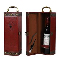 Caja de Regalo de PU con Asa para Botellas de Vino, Accesorios para Botellas de Licor, Whisky y Vino, Estilo Vintage, MOQ Bajo, Venta al por Mayor