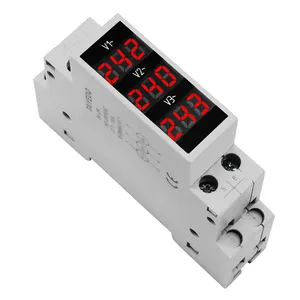 AC80-500V Single Three Phase Modular Voltmeter Indicator LED Digital Display Detector