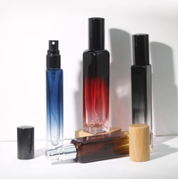 Haute qualité Rectangle dégradé couleur emballage compte-gouttes étanchéité bouteille de parfum 10ml 15ml verre parfum vaporisateur bouteille avec couvercle