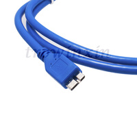 Kabel USB 3.0 1.5M untuk Hard Disk Eksternal HDD, Kabel Sinkronisasi Data AM-MICRO B USB 3.0