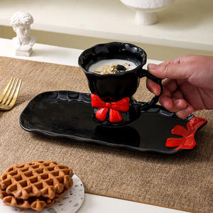 Original High-Color Value Bow Keramik becher Exquisite Haushalts becher Nachmittags tee Kaffee Wasser Bier Ein Teller Anzug Senden Freundin - Product Image 5