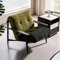 Nordischer Minimalistischer Massivholz-Freizeitstuhl Luxuriöser Einzelsofa-Sessel für Wohnzimmer
