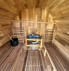 ساونا خارجية كهربائية من الخشب الصلب مع بخار رطب، متوفرة في مستودعات الولايات المتحدة وخدمة التوصيل من الباب إلى الباب - Product Image 4