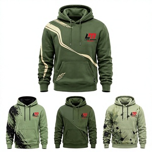 Sudadera con Capucha Verde para Hombre, Corte Regular, Informal, de Forro Polar, con Bolsillo Delantero, Diseño con Estampado por Sublimación, 100% Algodón, Ropa de Invierno - Product Image 5