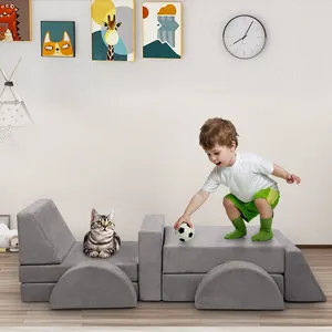Canapé de jeu en mousse personnalisé pour enfants, canapé modulaire pour le salon pour enfants, ensembles de jeux souples pour garçons et filles