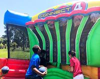 Toboggan gonflable commercial 4 en 1, jeu sportif portable en PVC pour le tir sur cible de carnaval