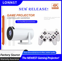 Projecteur de jeu Android 11 LONNST MAX Consoles de jeux vidéo rétro Dual WIFI BT5.4 1280*720P Home Cinema Outdoor Portable Projector