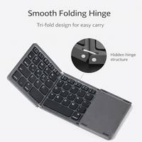 Set Hadiah Mini Kantor Mobile Ultra Tipis Keyboard Lipat dengan Touchpad + Mouse Nirkabel Dual-Mode Pilihan Kotak Hadiah Tersedia