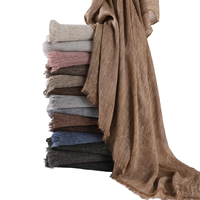 Nouveau foulard hijab en viscose de coton et lin texturé en rayonne modal léger pour femmes musulmanes, vente en gros