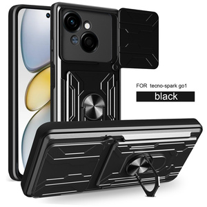 เคสโทรศัพท์ Lichicase แบบมัลติฟังก์ชั่น พร้อมช่องใส่การ์ด ป้องกันหน้าจอ วัสดุ TPU+PC สำหรับ Tecno Spark Go 3 รุ่น Armor Shell - Product Image 3