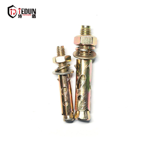 Ancres à manchon en acier au carbone antidérapantes en forme d'aileron de requin M6 M10, boulons d'ancrage en zinc jaune avec écrou et manchons en <span class=keywords><strong>plastique</strong></span> - Product Image 6