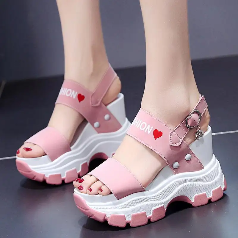 Wedge Sandals Summer 2023 New Fashion Platform Height Increasing Insole Open Toe High Heels