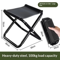 Tabouret pliant d'extérieur en acier au carbone, chaise portable pour camping/jardin, logo personnalisé - Petite taille, pliable, pour pêche, train, pique-nique, moderne
