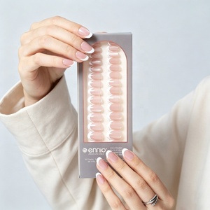 Ennio 32 <span class=keywords><strong>faux</strong></span> <span class=keywords><strong>ongles</strong></span> blancs œil de chat, forme ovale, en PMMA, longue tenue, pour manucure française, couvrance totale - Product Image 6