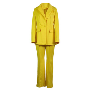 Solid Color Slim One Button Casual Flared Pants Women's Suit 2 Piece <b>Set</b> Fashion - Product Image 5